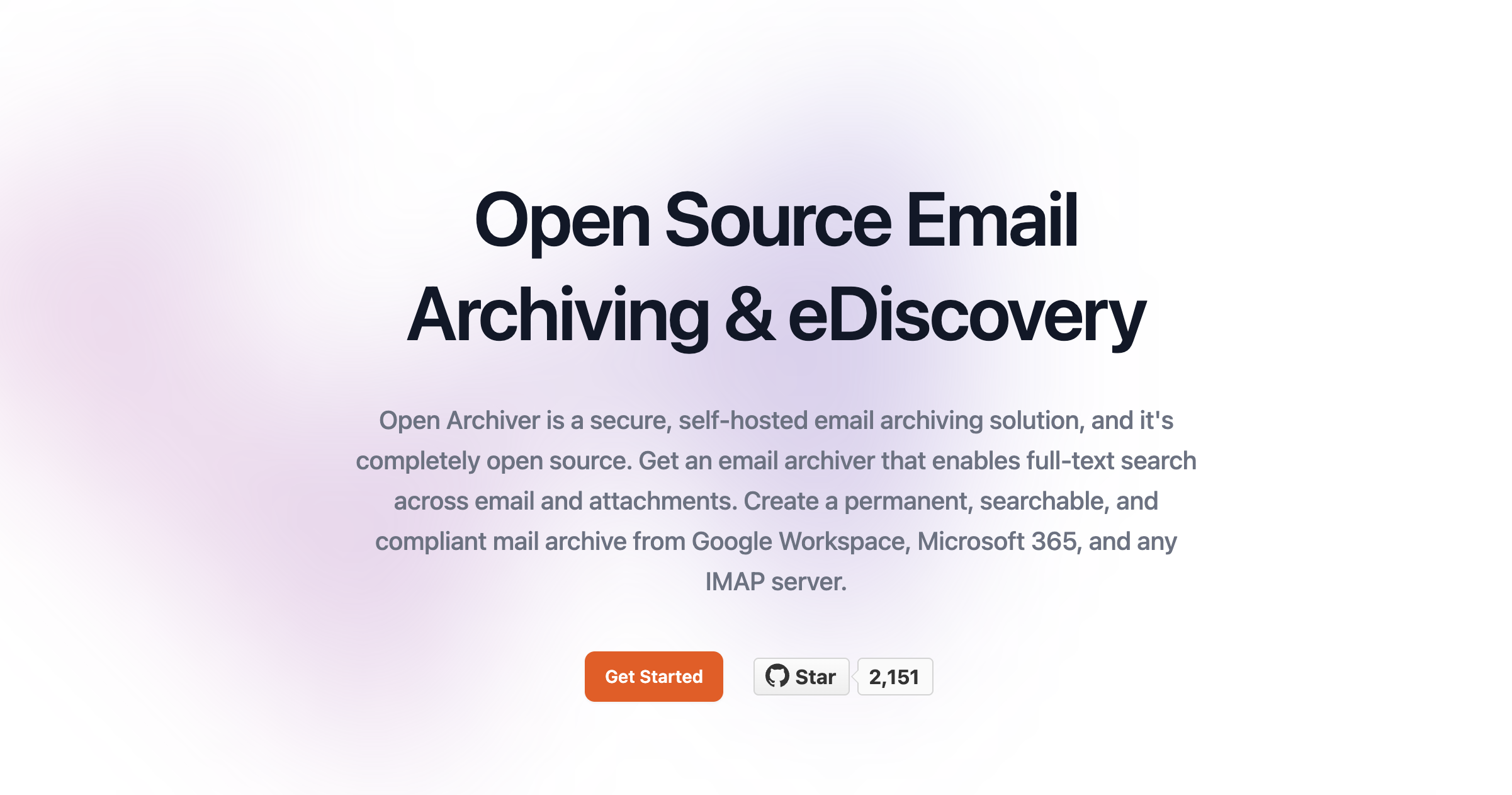 open-archiver website preview